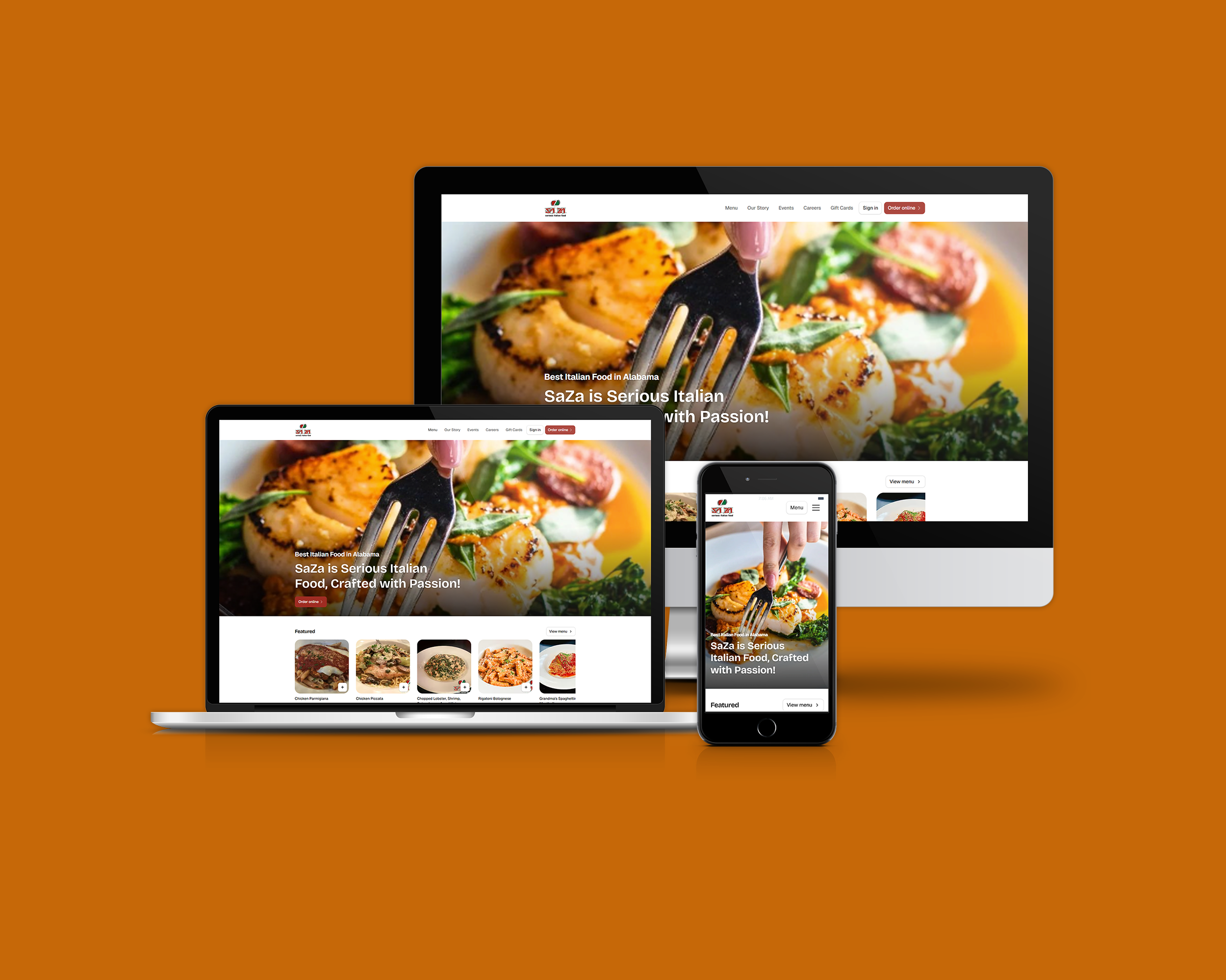 SeZa Serious Italian - Restaurant Website & Menu